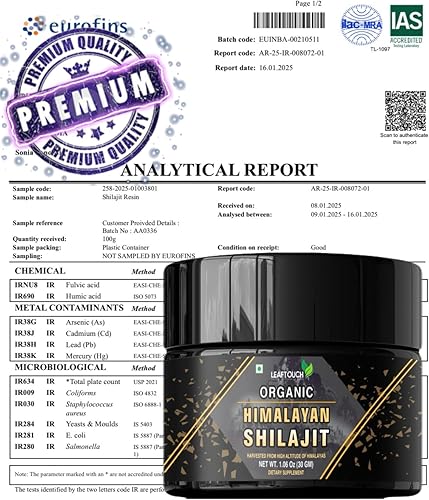 Miniatura 6 de LEAFTOUCH - Resina Shilajit orgánica del Himalaya  Máxima potencia para hombres y mujeres  75 porciones por envase  85+ oligominerales, 75% ácido