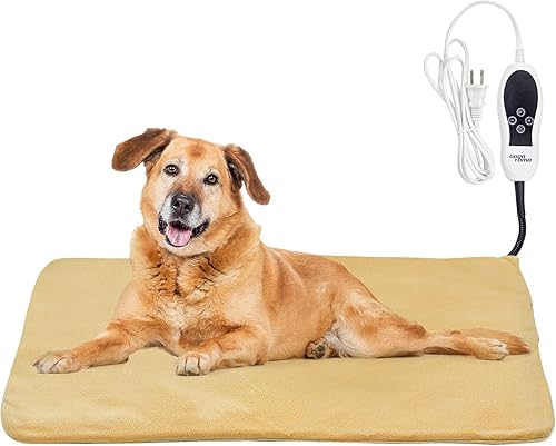 GOTOQOMO - Almohadilla térmica para mascotas de 20 x 32 pulgadas, material de PVC, impermeable, con cable resistente a las mordidas, almohadillas