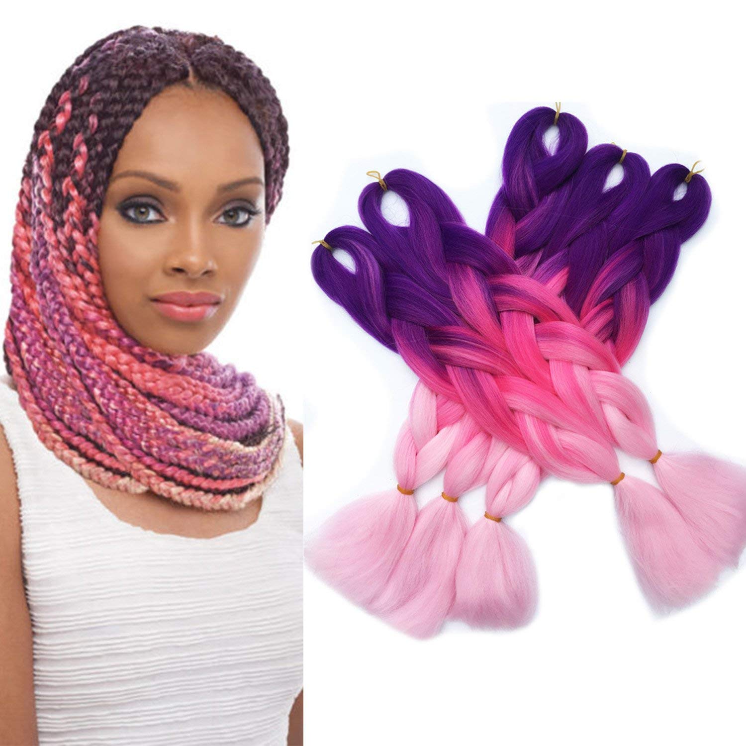 Buy 5pcs/lot 24inch Jumbo Braiding Hair Extensions Ombre Braiding Hair