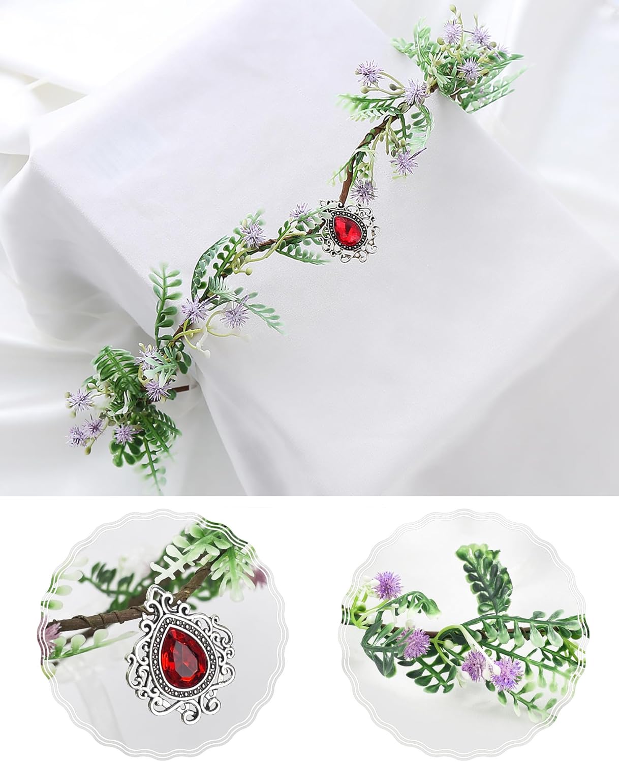 Miniatura 5 de QLINLEAF Orejas de elfo, corona de elfo, accesorio de aretes de elfo, accesorio para cosplay