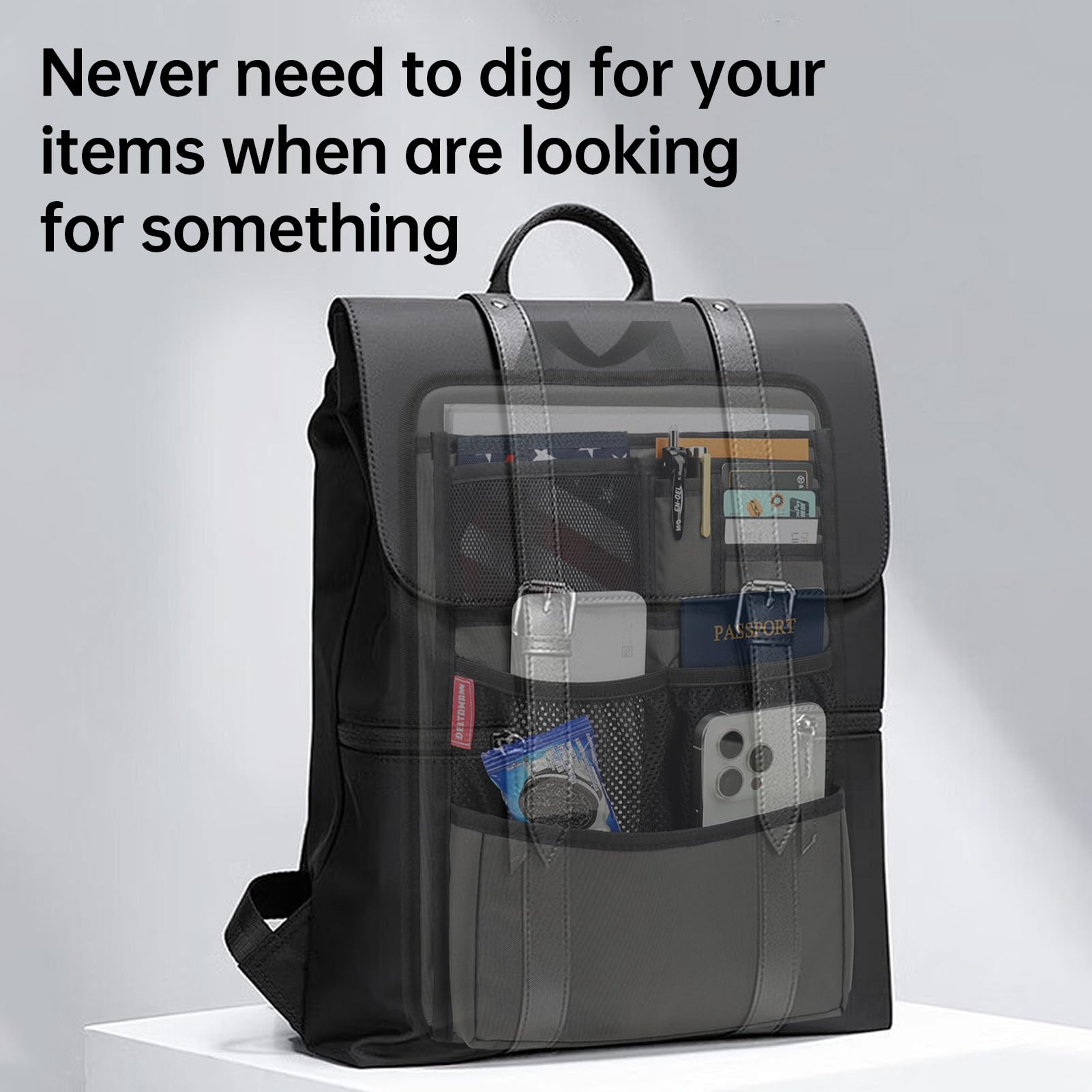Rugged Silm Backpack Organizer Insert for Laptop A4 Binder Paperwork Document Textbook for Casual Business