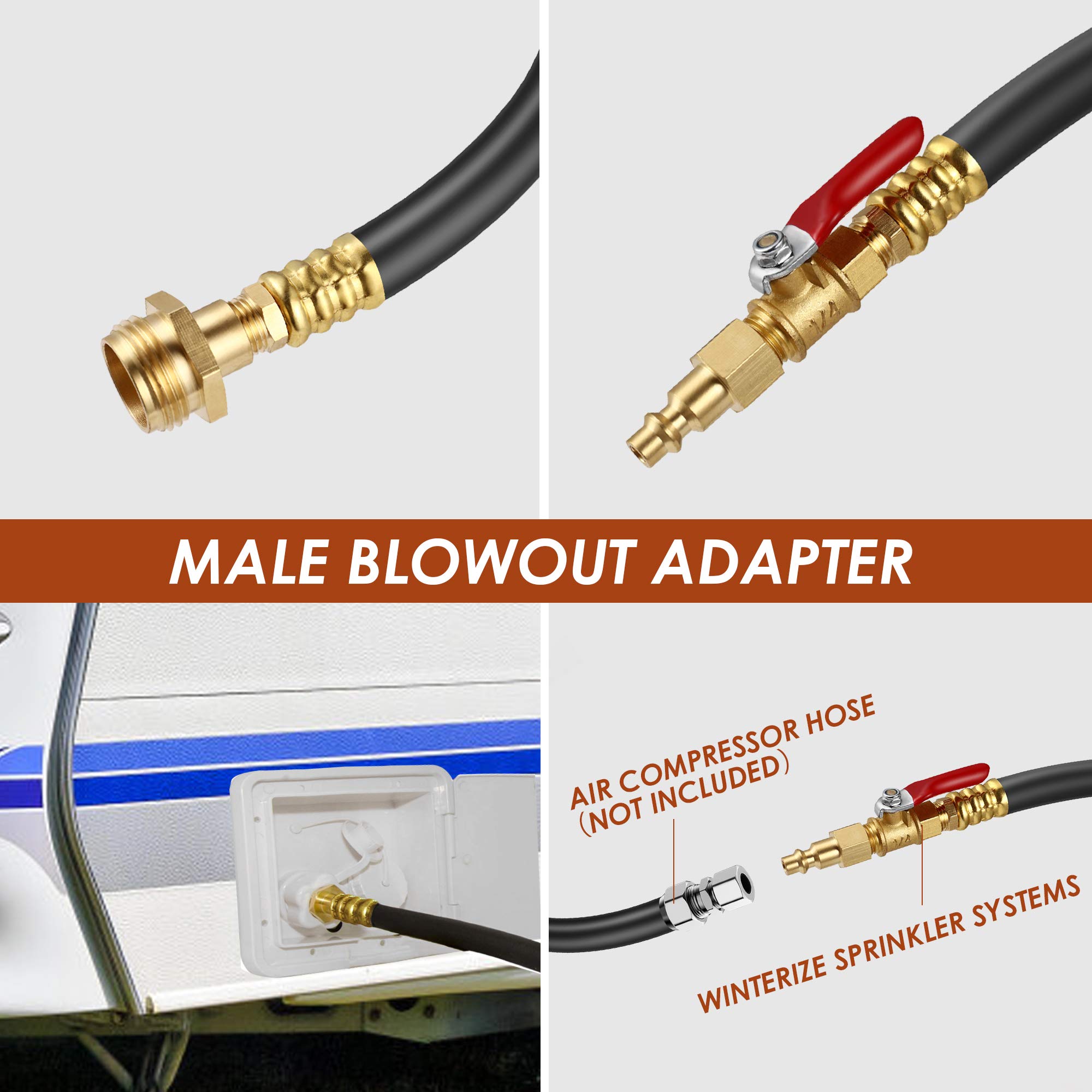 Buy GOLDPAR RV Winterizing Kit Sprinkler System Blow Out Adapter,16