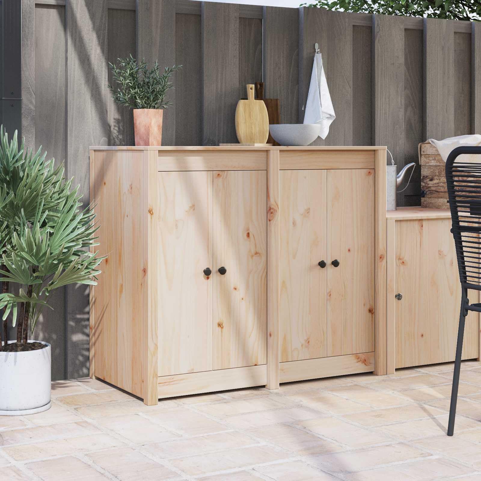 vidaXL Puerta de Cocina MEPPEL 2 pcs Crema 50 x 9 x 82 cm, Puerta de Cocina Moderna, de Pino Rectangular, Duradera, Suave al Tacto, fácil de armar, Ideal para Interiores
