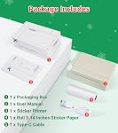 ORGBRO Sticker Printer, X3 Mini Printer Bluetooth Portabel Sticker Maker, Print Pods Thermal Printer for Pictures, Photos, Study Notes, Journals, DIY, Compatible with Phone & Tablet, Olive Green