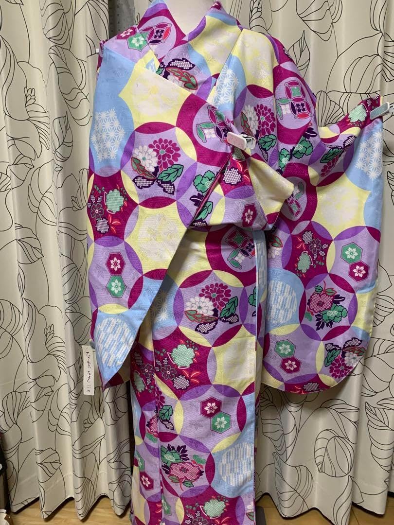 510ag7■七五三 七歳 女児 着物&袋帯&長襦袢 御所車 トール■美品 510ag7□七五三 七歳 女児 着物&袋帯&長襦袢 御所車 トール□美品 【