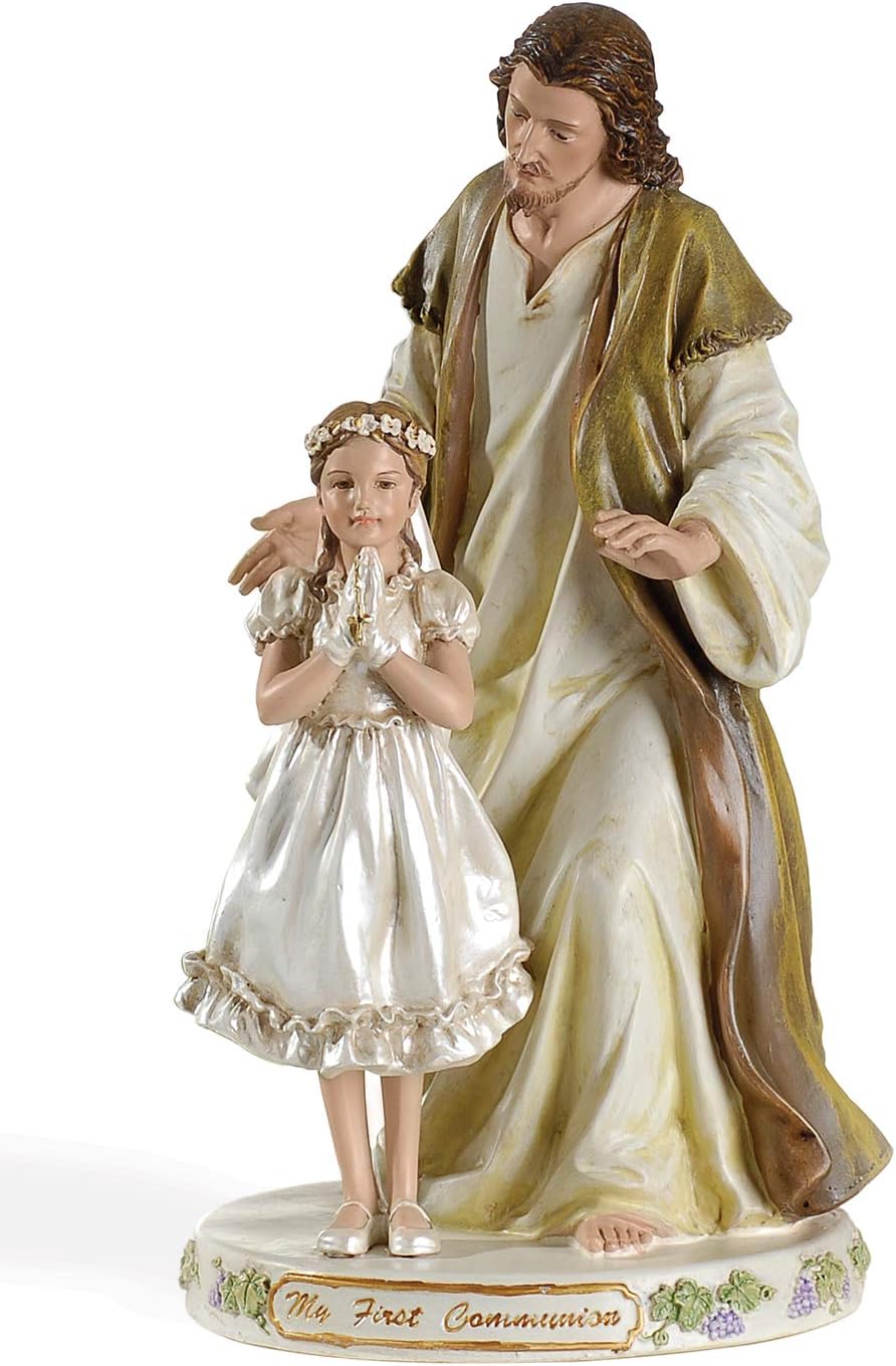 Joseph's Studio by Roman - 9.5" Jesus with Praying a Girl First Communion Figure, Religious Gift,