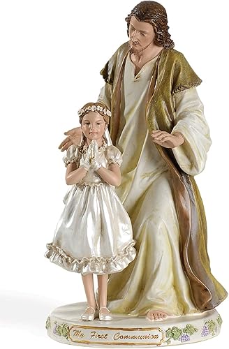 Joseph's Studio by Roman - Figura de la primera comunión de Jesús con orando a una niña, regalo religioso,