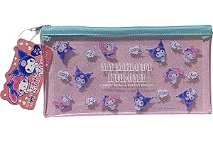 FRIEND Sanrio My Melody & Kuromi Flat Vinyl Glitter Pouch 20x10cm Zipper...