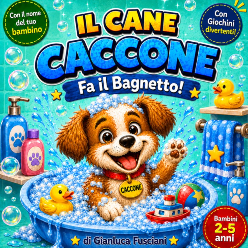 Il Cane Caccone – Fa il Bagnetto!: Una divertente storia personalizzabile per aiutare i bambini a superare la paura del bagnetto