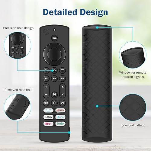 Miniatura 4 de LEFXMOPHY Funda para televisores inteligentes universales Toshiba e Insignia con 6 botones de acceso directo a distancia de silicona negra,