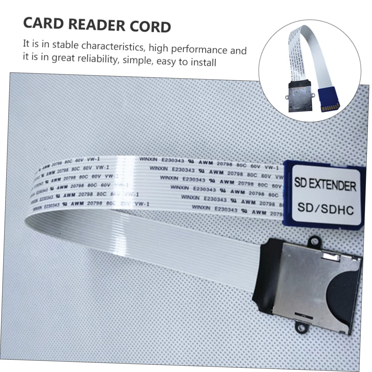 Gadpiparty Flexible Memory Card Reader Extension Cable Male to Female Adapter for Easy Access for Car Navigation and Computer Desk Use Professional Workmanship Swappable