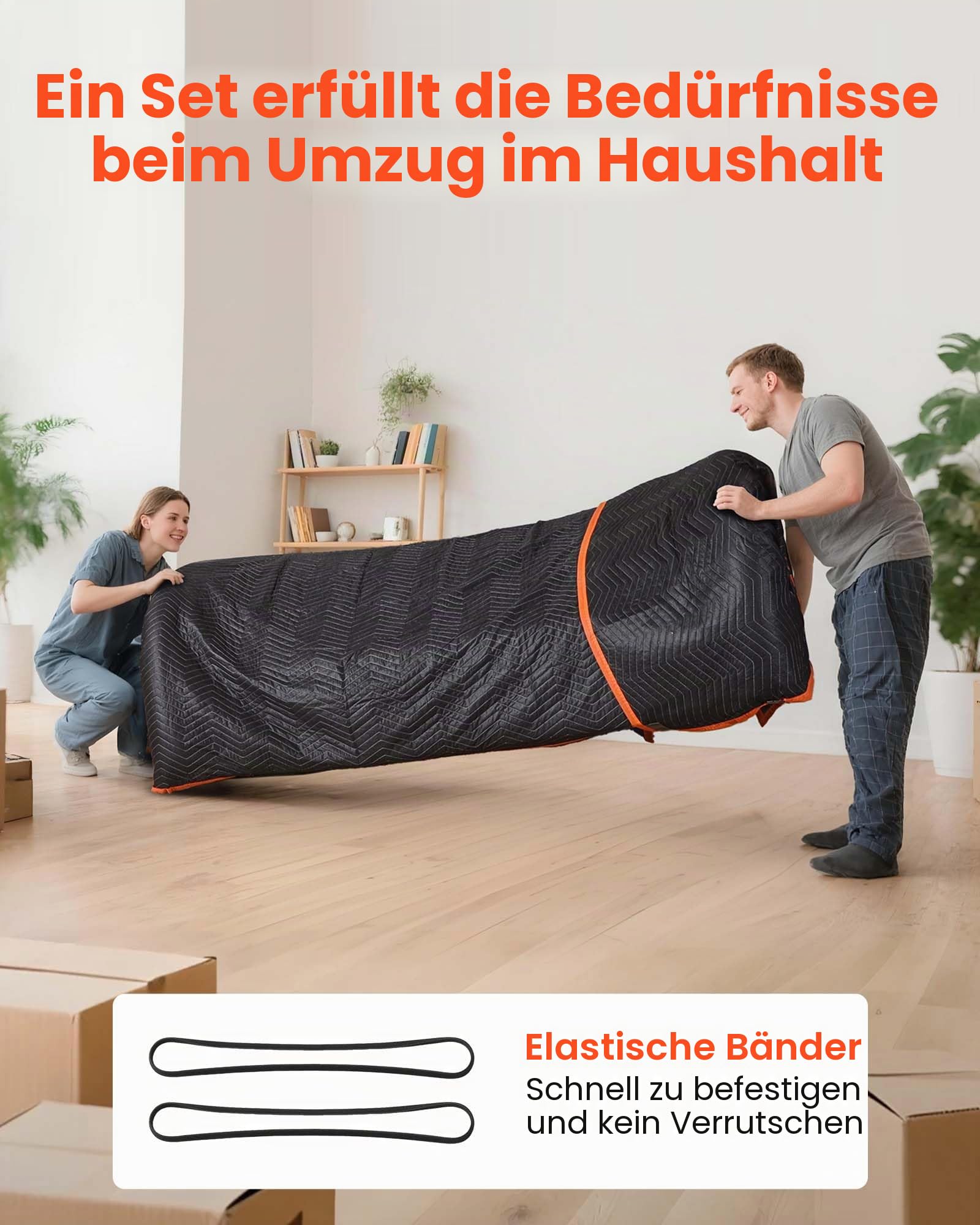 VEVOR Umzugsdecken, 6 Stk., 1829x1016 mm, Verpackungsdecke mit Baumwollfüllung, Möbeldecke, Lagerdecke mit Vliesstoff gepolsterte Packdecke zum Versenden, Verpacken & Schützen von Möbeln