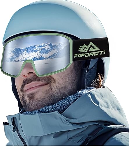 Miniatura 9 de POPOACTI Gafas de esquí OTG Snowboard Gafas de nieve con protección magnéticaantivaho y UV400, lente HD sin marco, para hombres, mujeres y jóvenes