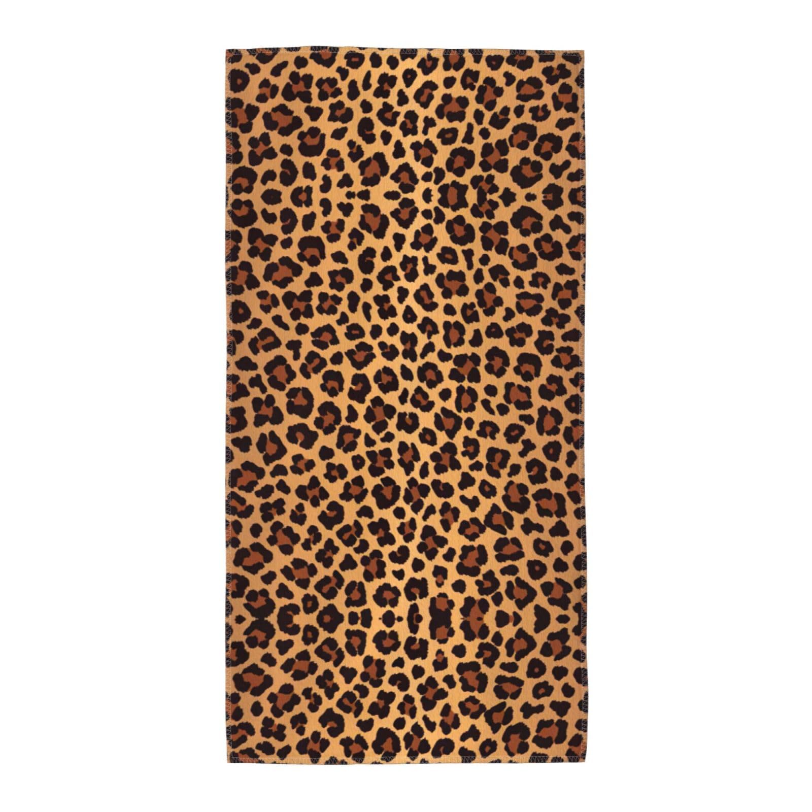 WYCZHY Leopard Pattern Printed Quick Dry Beach Towel For Camping Travel Vacation