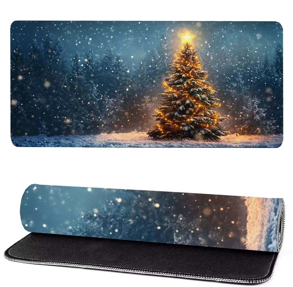 Podkładka pod mysz XXL 1400 x 600 x 3 mm Choinka, leśna podkładka pod mysz do gier, poprawa dokładności i szybkości, antypoślizgowa gumowa podkładka do gier, dekoracja na biurko MM-611