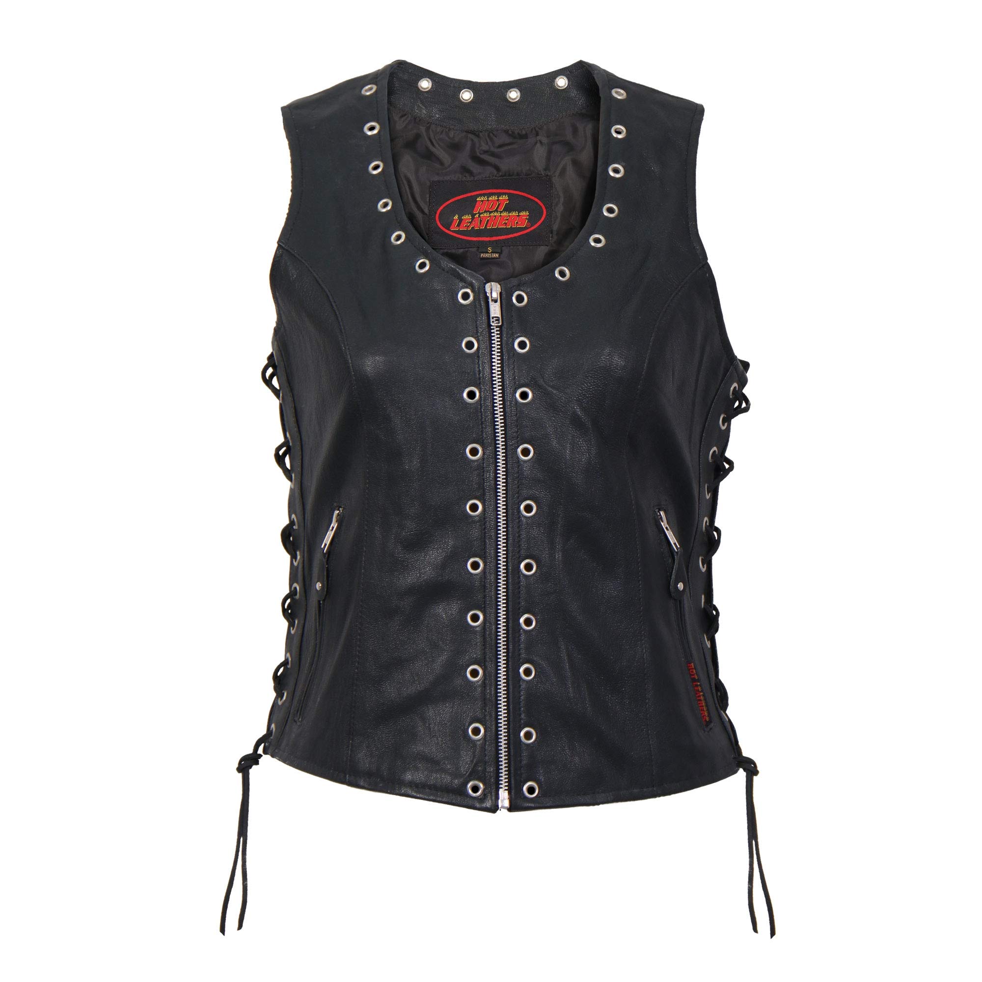 Hot Leathers Black Large Ladies Lambskin Vest