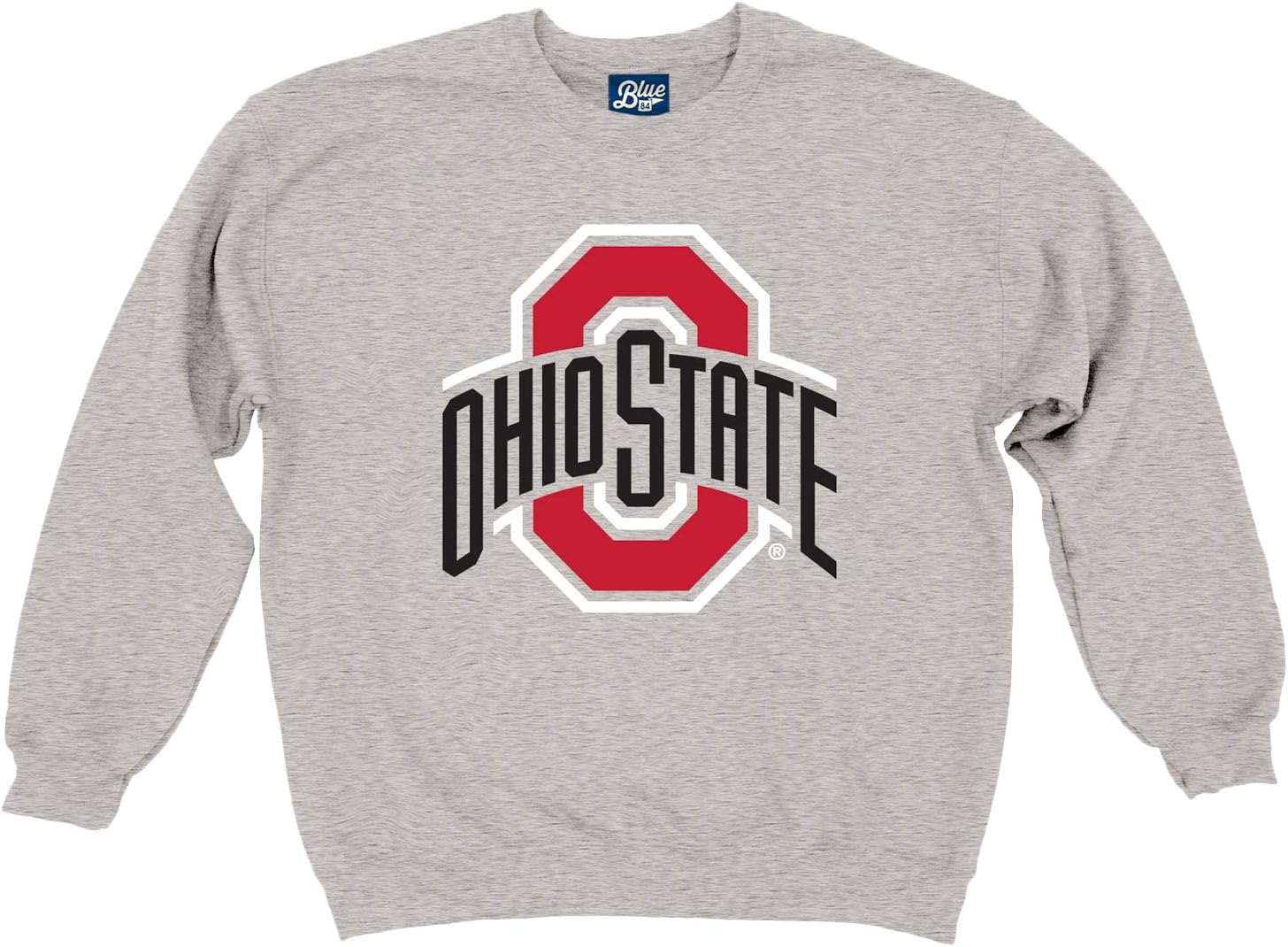 Blue 84 Men's Ohio State Buckeyes Crewneck Sweatshirt Gray Icon, Ohio State Buckeyes Gray, X-Large