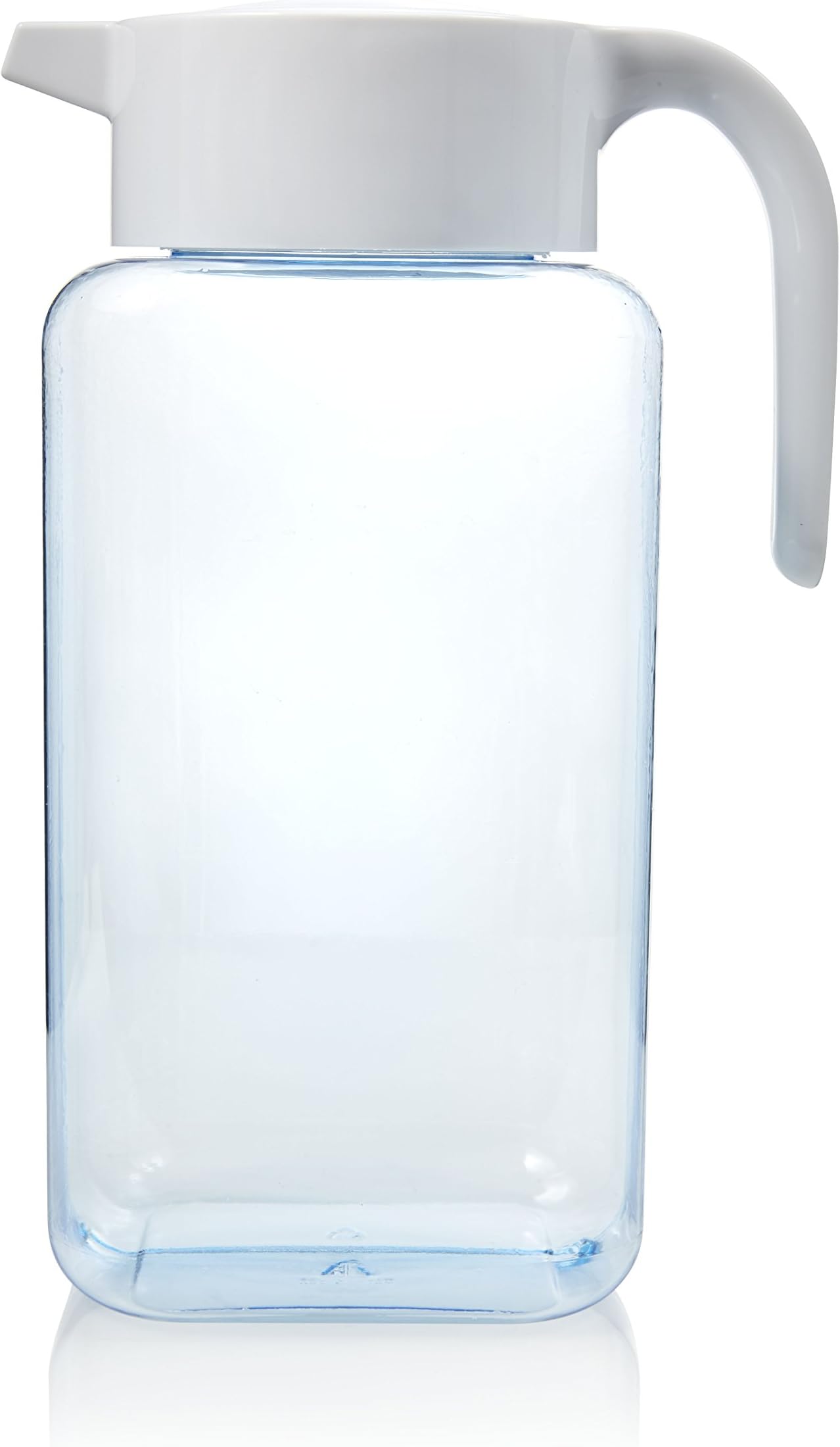 Arrow 1 Gallon Plastic Pitcher with Lid - Clear Plastic Pitcher for Refrigerator, Fill with Cold Drinks - BPA Free, Space-Saving Rectangular Design - Fill with Lemonade, Milk, Juice