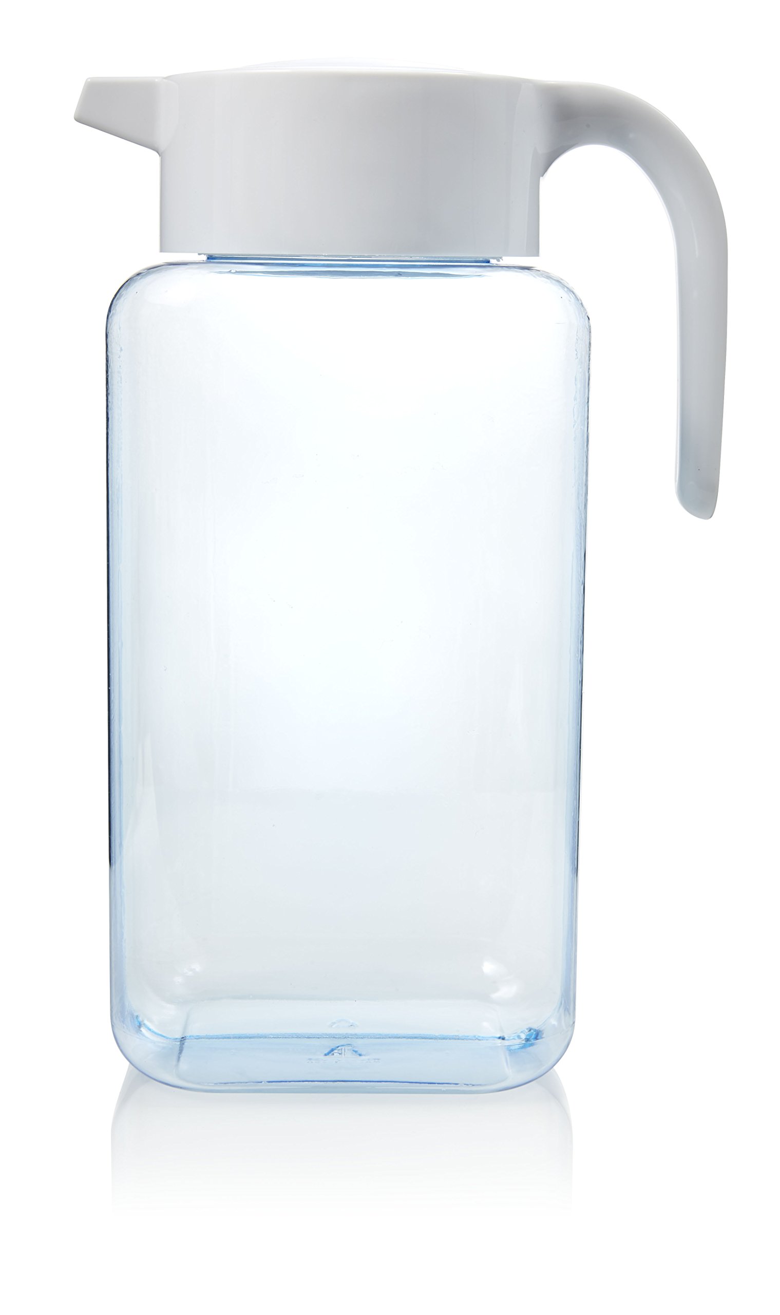 Arrow 1 Gallon Plastic Pitcher with Lid - Clear Plastic Pitcher for Refrigerator, Fill with Cold Drinks - BPA Free, Space-Saving Rectangular Design - Fill with Lemonade, Milk, Juice