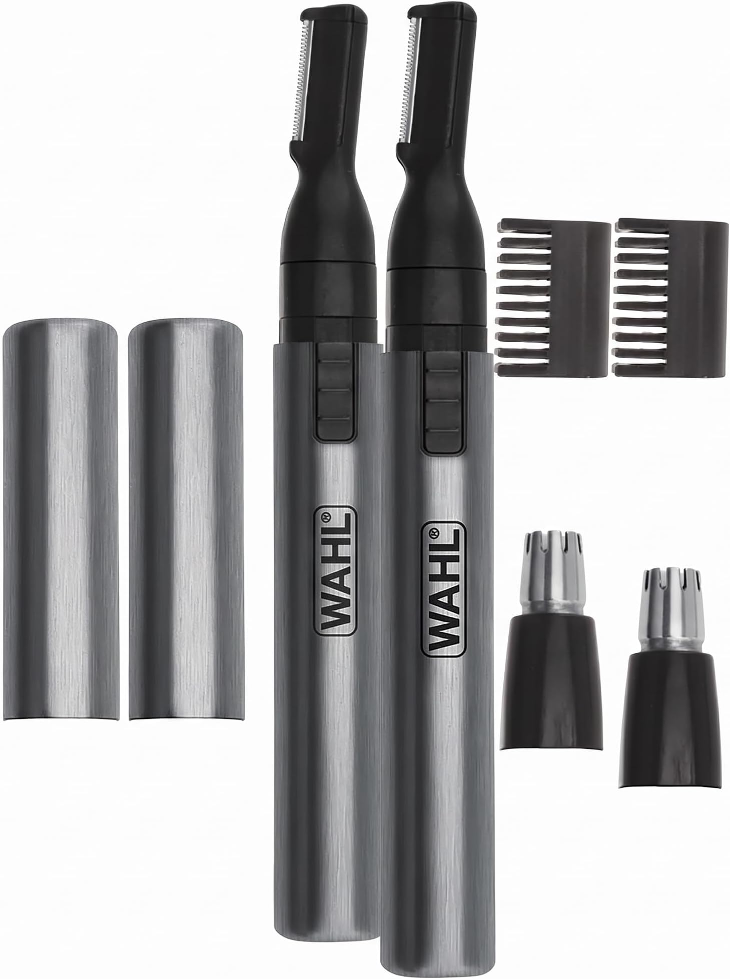WAHL Micro Groomsman Personal Trimmer, Battery Powered | Rinseable Heads | Interchangeable Heads | For Facial Detailing | Model 05640-600