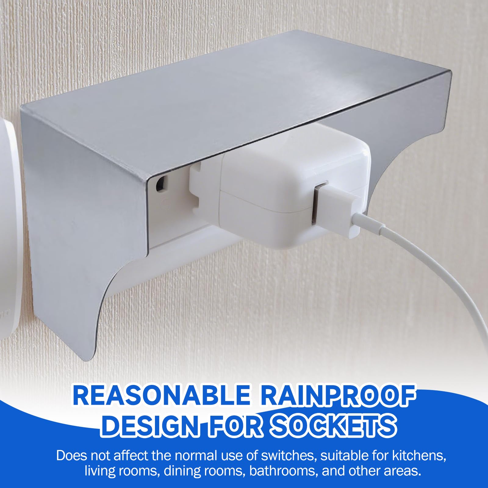 Deurbel, regenbescherming, buitenschakelaar, regenbescherming, roestvrijstalen stopcontact, wandschakelaar, beschermhoes, weerbestendig, voor belknop (125 mm