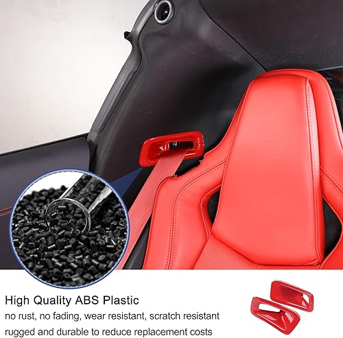 Miniatura 4 de Daeiclru Funda para cinturón de seguridad de asiento de automóvil compatible con Chevrolet Corvette C8 2020-2023, soportes de cinturón de seguridad