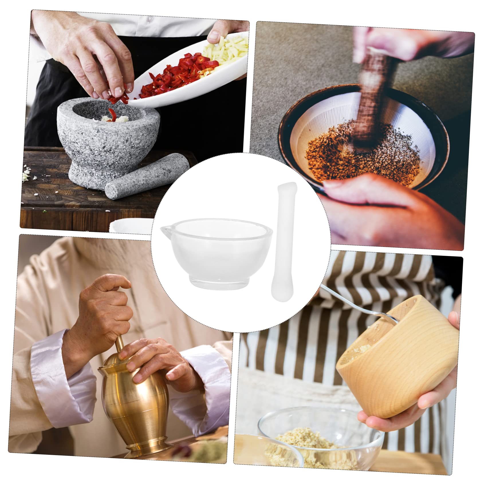 GRIRIW Hand Grinder Grinding Bowl Glass Pestle Medicine Practical Grind Bowl Laboratory Wet Dry Grinder