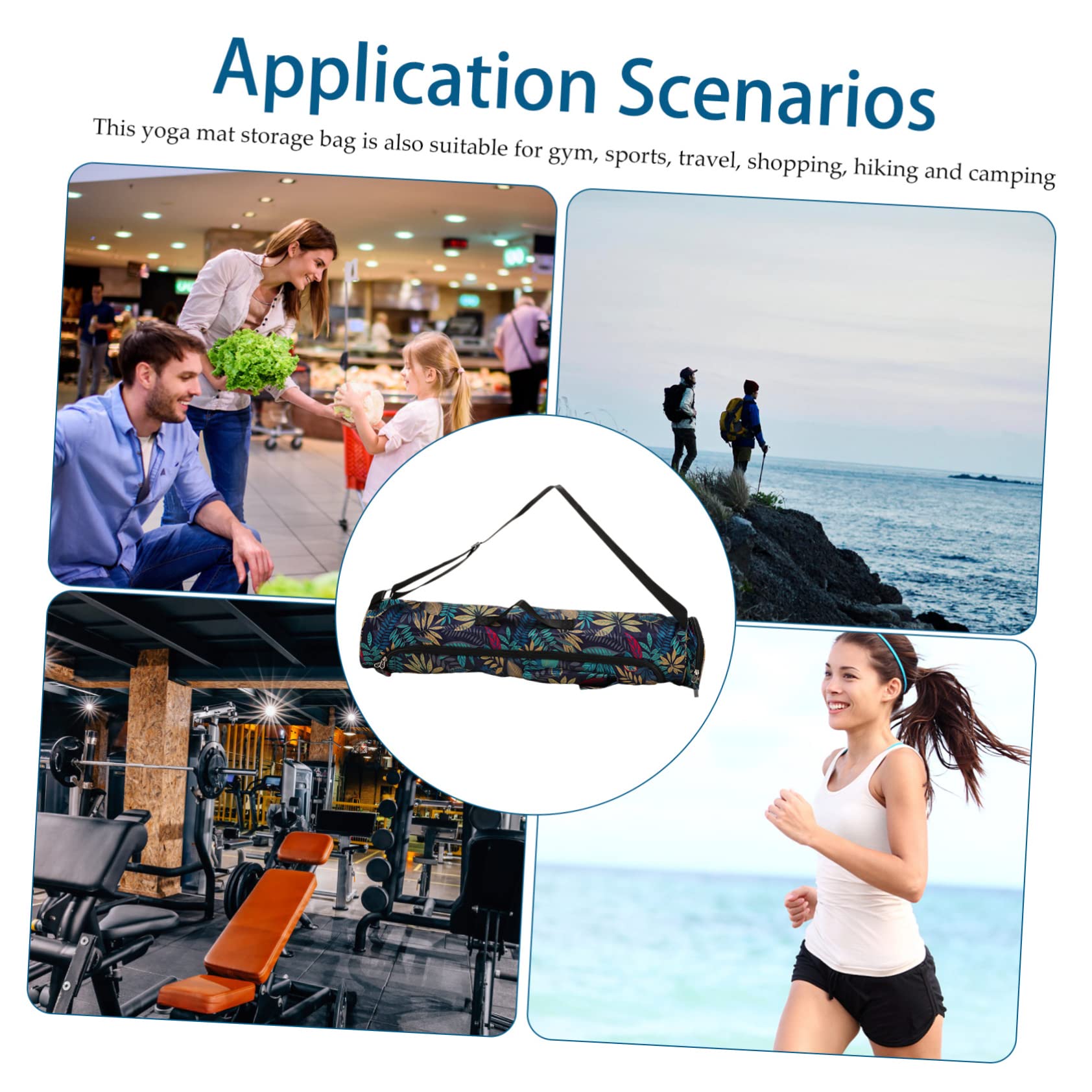 STOBAZA 1pc Yoga National Style Cylinder Durable Lightweight Single Shoulder Storage for Gym Travel Hiking Sports Fitness