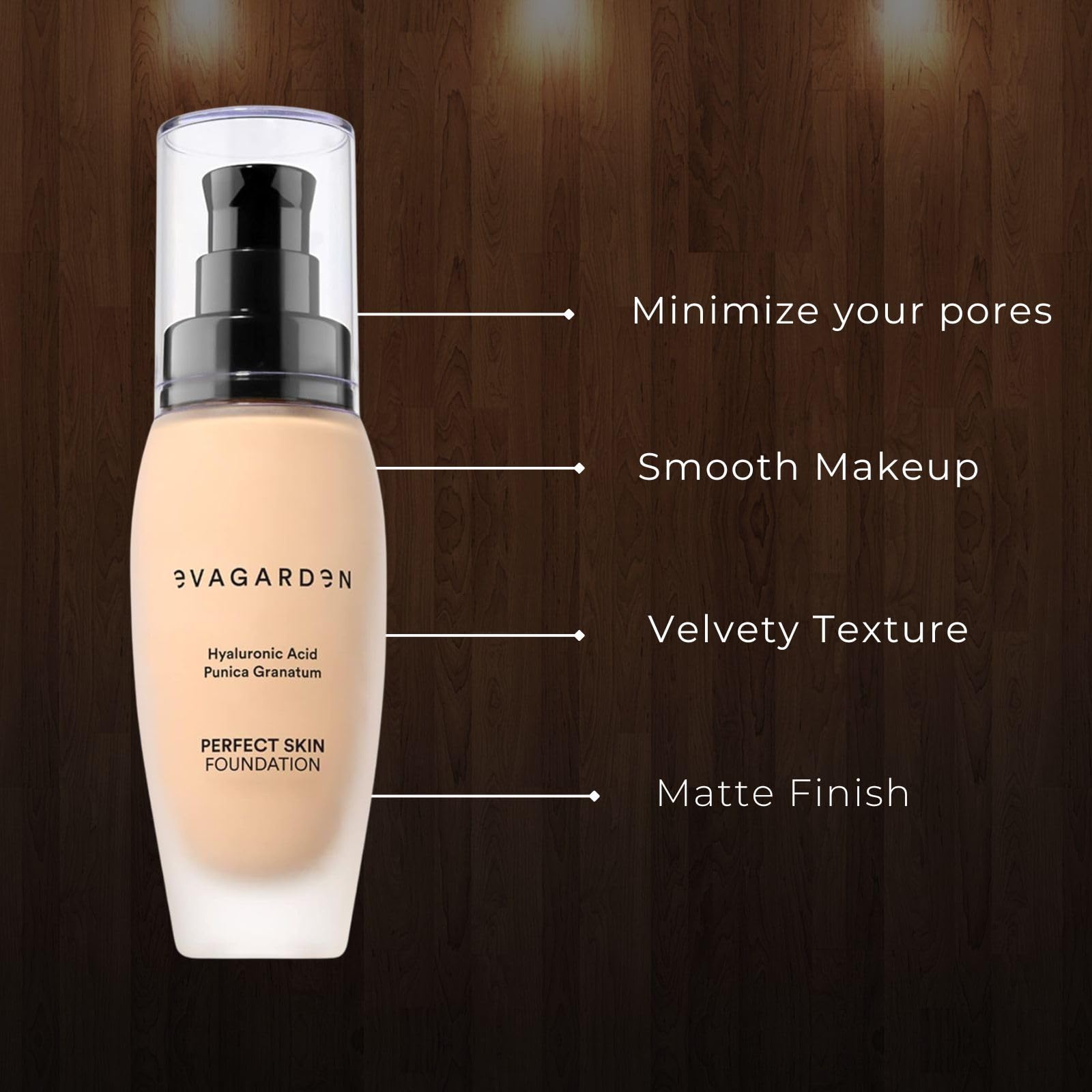 EVAGARDEN Base Perfect Skin – Textura suave que garantiza una excelente cobertura y acabado natural – Reduce visiblemente los signos del envejecimiento – Suaviza e hidrata tu epidermis– Crema marfil
