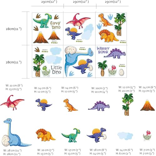 Miniatura 5 de Runtoo Calcomanías de pared de dinosaurio, calcomanías de pared de aventura de dinosaurio, decoración de pared para niños y bebés, habitación de bebé