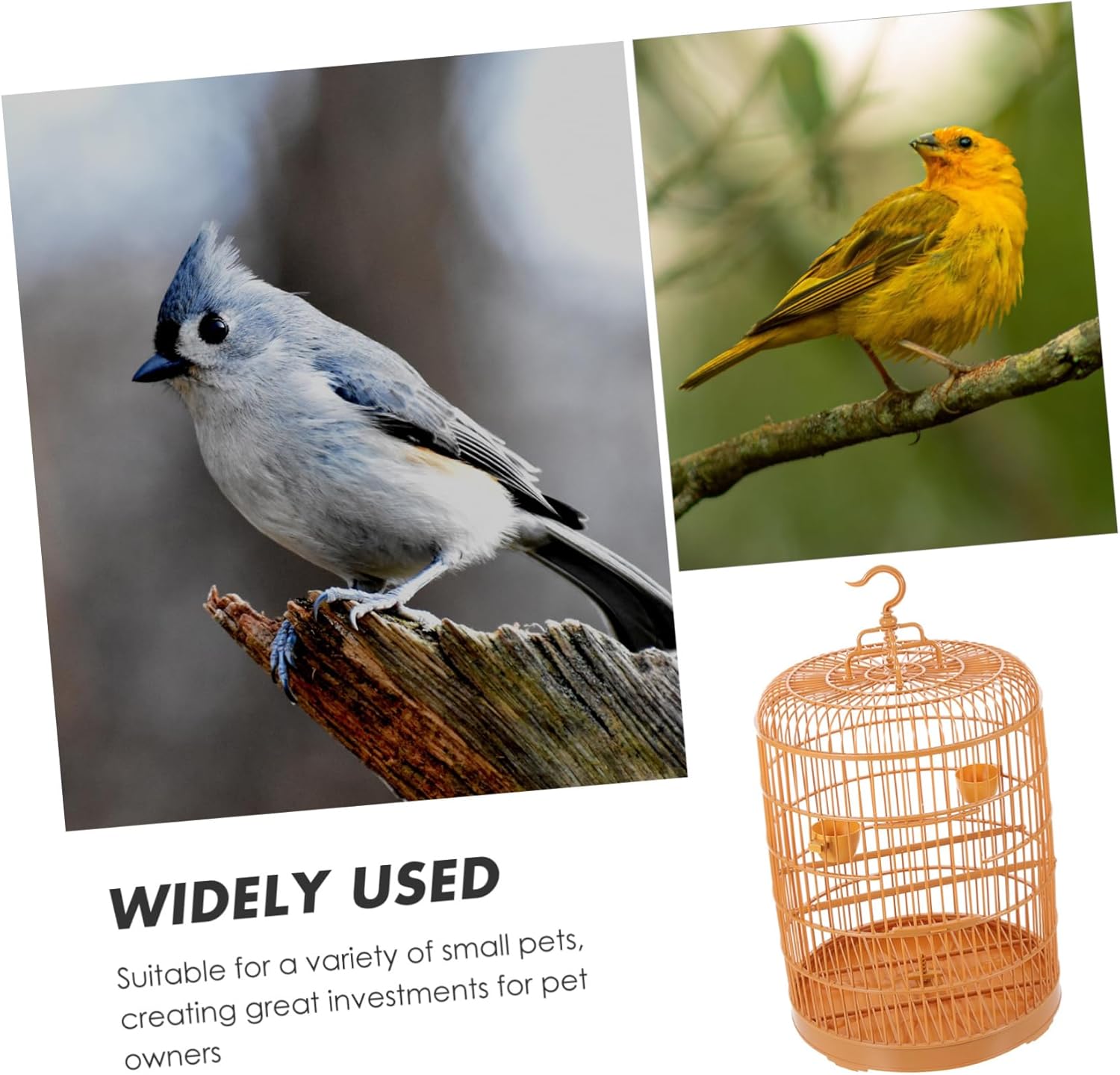 Kichvoe Round Plastic Hanging Bird Cage Ornament for Small Pets Spacious and Secure Cage House for Parakeets Finches Lovebirds Hamsters Versatile Animal Habitat