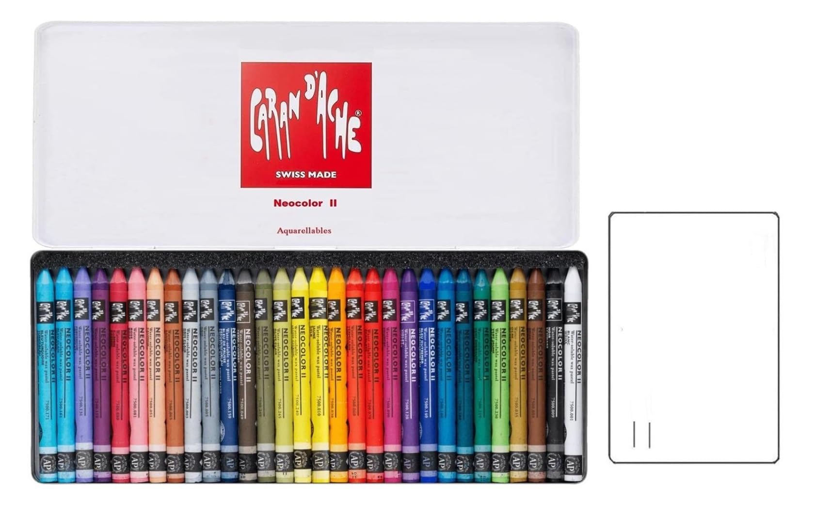 Caran d 'Ache Neocolor II, Pastel a la Cera aquarellables, lápices a la Cera aquarellables – Juego de 30 (Regalo Navidad)