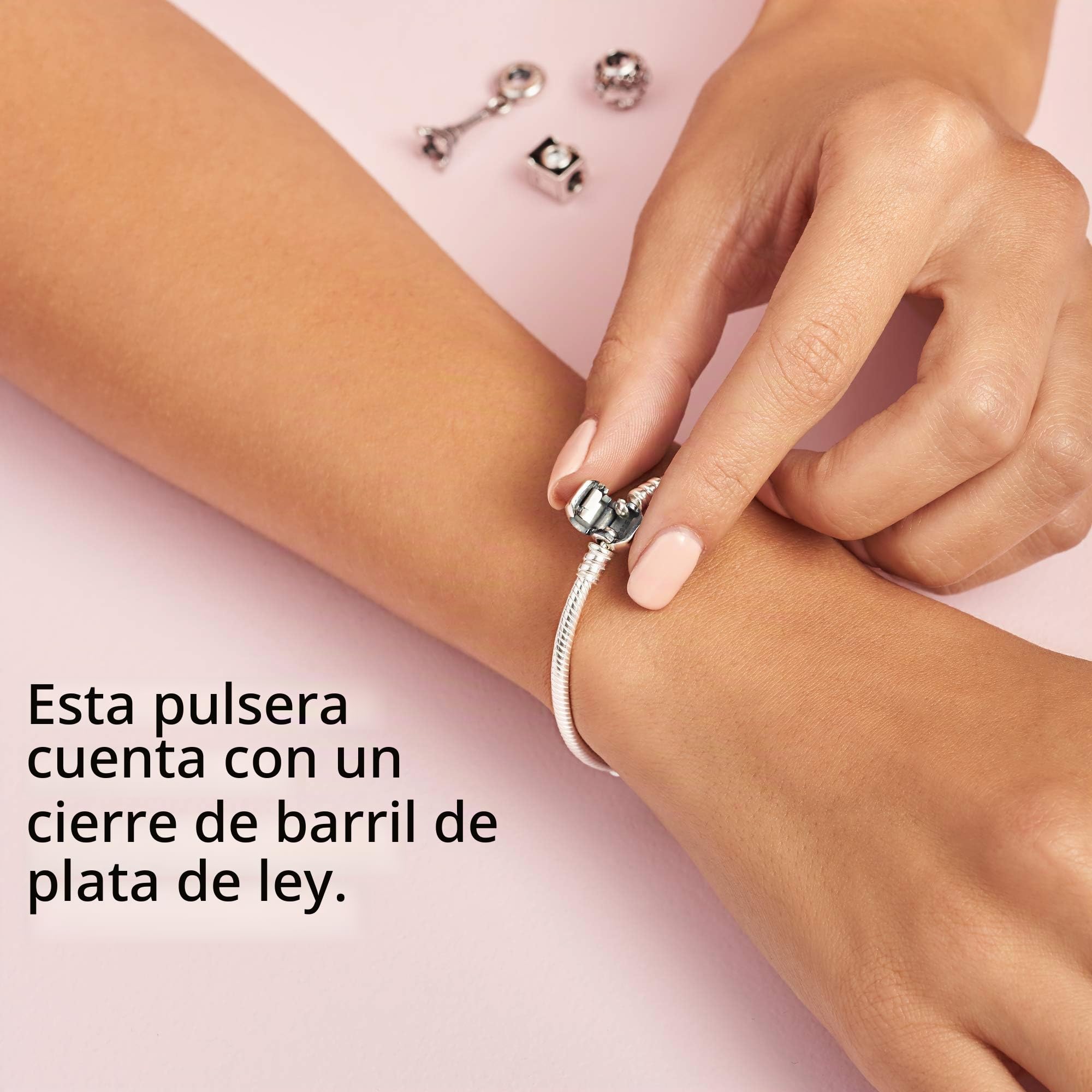 PANDORA Pulsera 590702HV-18 Mujer Plata Inscripción