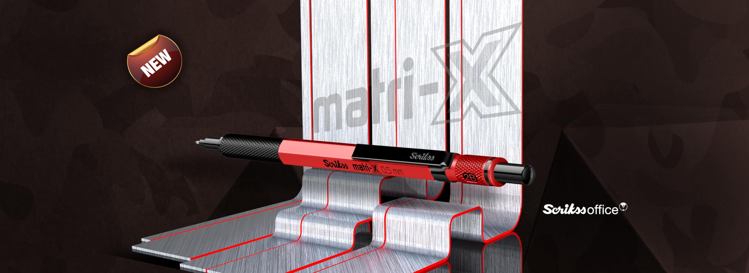Scrikss Matri-X ołówek mechaniczny, 0,5 mm, czerwony