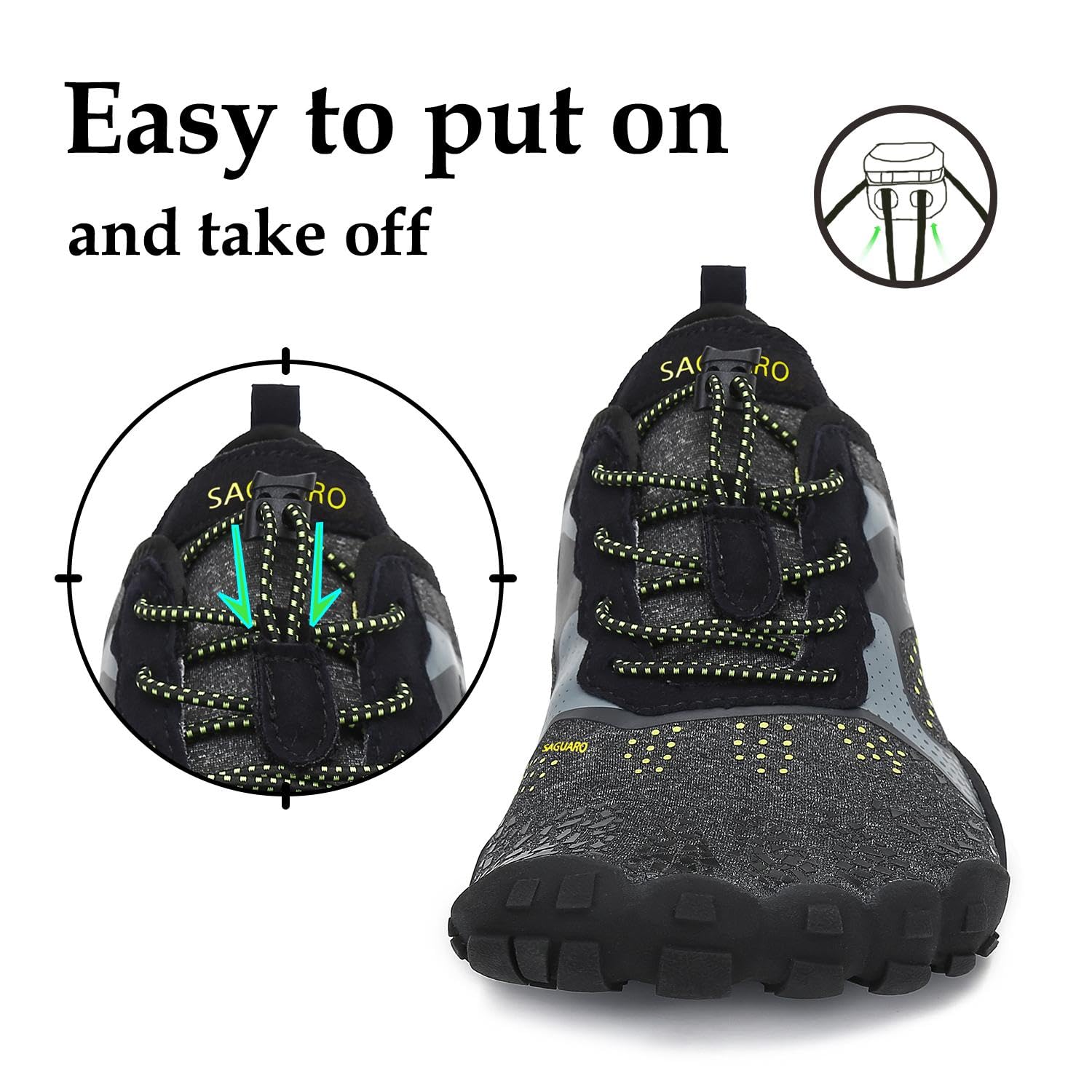 SAGUARO Scarpe Barefoot Minimaliste Uomo Donna - Scarpe Scogli Leggere Traspiranti Antiscivolo - con Padelle Larghe e Zero Gocce