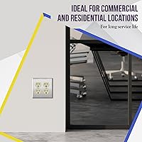 Vista 63 de ENERLITES Elite Series Duplex Receptacle with Screwless Wall Plate, Residential Grade Duplex Outlet, Tamper-Resistant, Grounding, 15A 125V, UL Silver