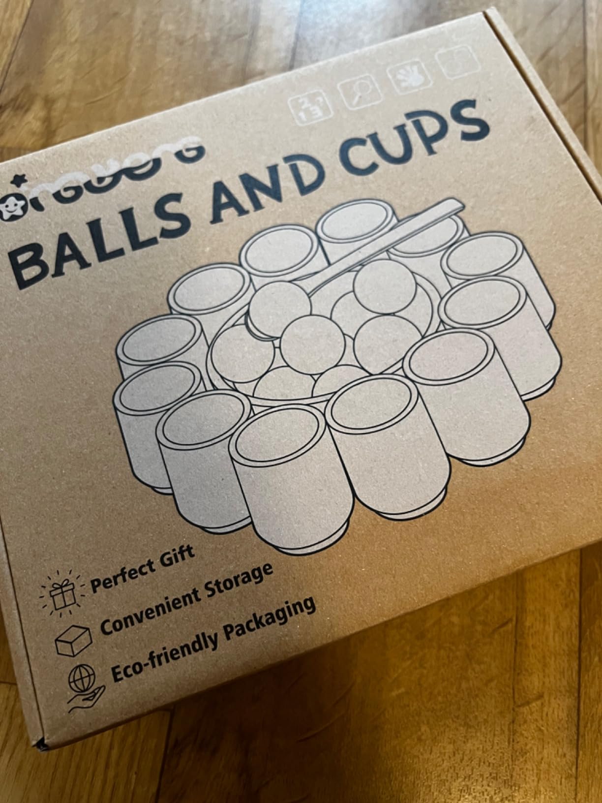 Coriver Jeu Tri Montessori Boules Dans Tasses - Jouet Empilable Bois 12 Boules Pour Enfants 3 4 5 Ans