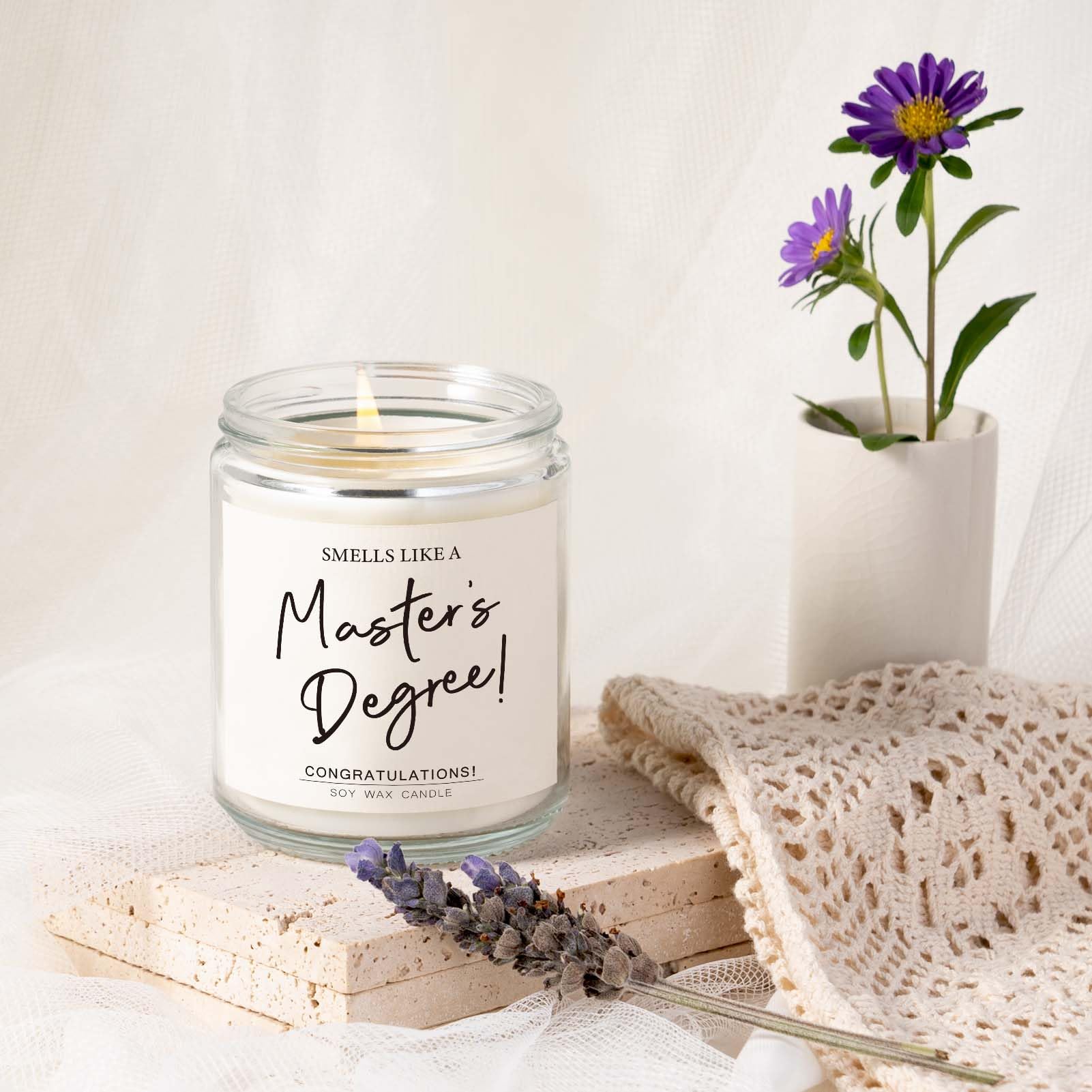 Masters Degree Graduation Gifts, Masters Graduation Candle for Her Him, Grad Gift for Women Men, Graduate Presents for Masterate Class of 2026, Lavender Scented