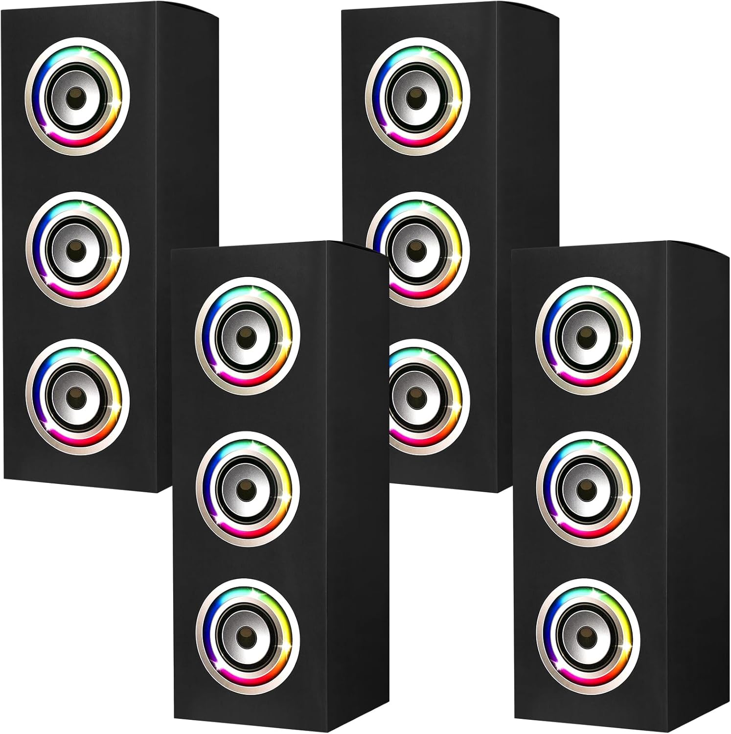 4 Pcs 80s 90s Party Decorations Hip Hop Party Favor 16.5 x 5.9 x 5.9 Inches Large Paper Boombox Boxes for Retro 1980s 1990s Theme Music Neon Decoration(Classic)