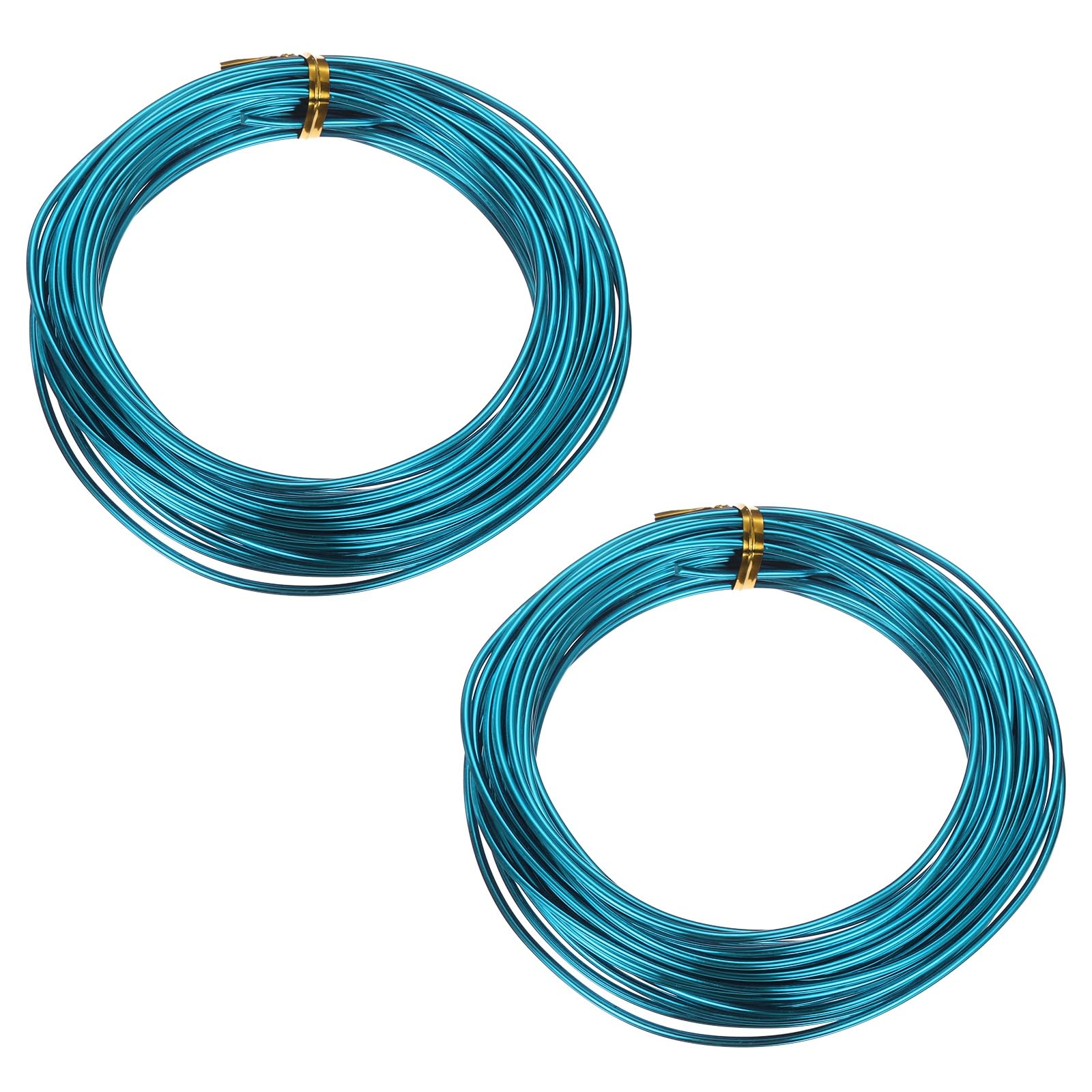 sourcing map 2 Roll Bonsai Wire 2mm Each Roll 32.8ft (10m) Anodized Aluminum Bonsai Wire for Gardening Tree Branch Fixing DIY Crafting, Light Blue