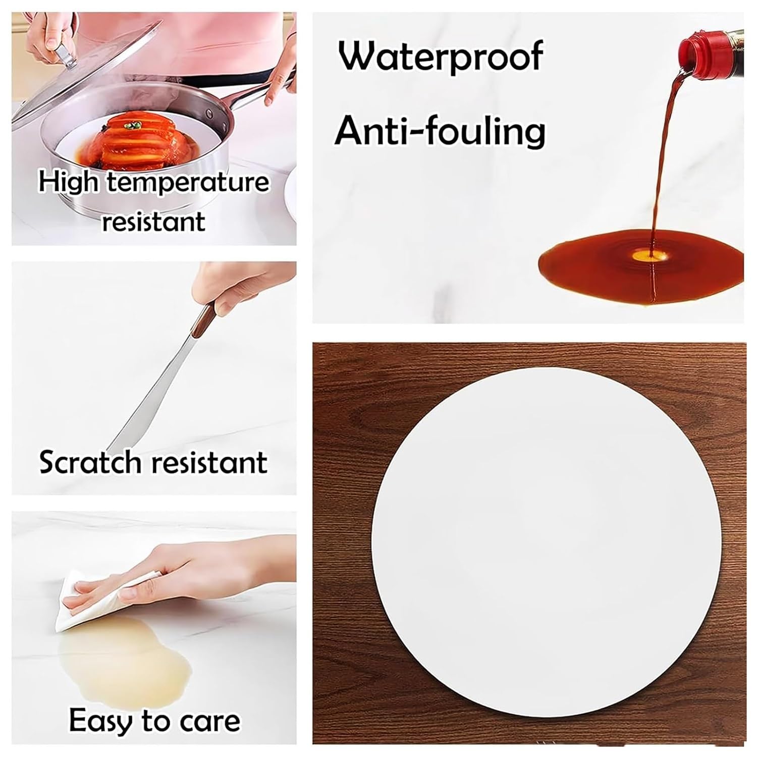 Lazy Susan Plateau Tournant pour Table à Manger, Plateau Rotatif en Ardoise, Plateau Rotatif Rond, Épaisseur 12 mm, Facile à Nettoyer, pour Hôtels, Restaurants et Familles(Gray,90cm/36)