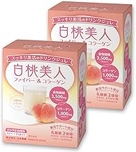 NIHON YAKKEN White Peach Beauty Fiber & Collagen (15 Bags x 2 Pieces) Water Soluble Dietary Fiber Powder Lactic Acid Bacteria Collagen Diet Powder Drink Jelly Small Belly
