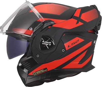 LS2, ADVANT X NOVA Modular Motorcycle Helmet Black Red
