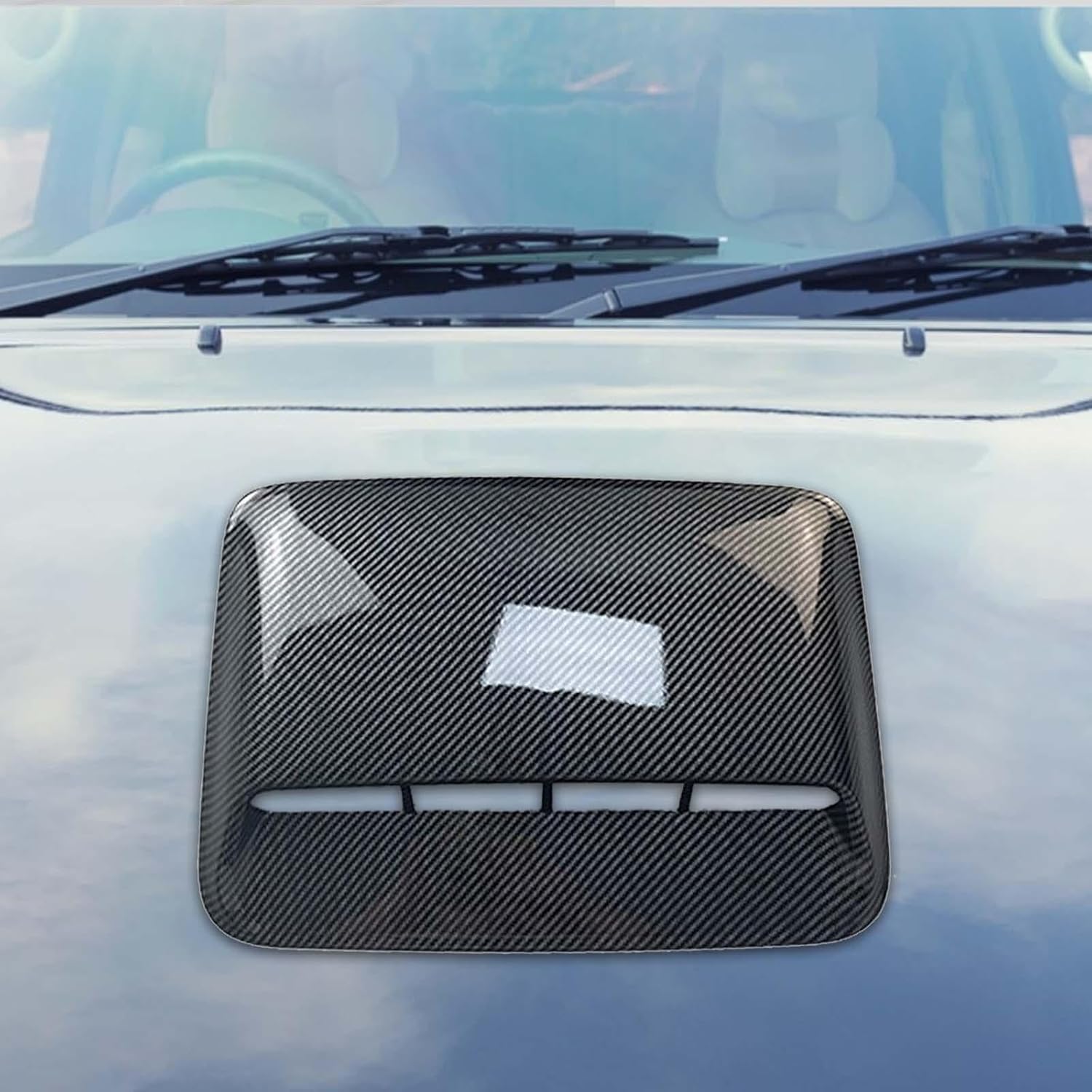 MagiDeal Hood Scoop Vent Cover, Universal Car Hood Vent, Carbon Fiber Pattern