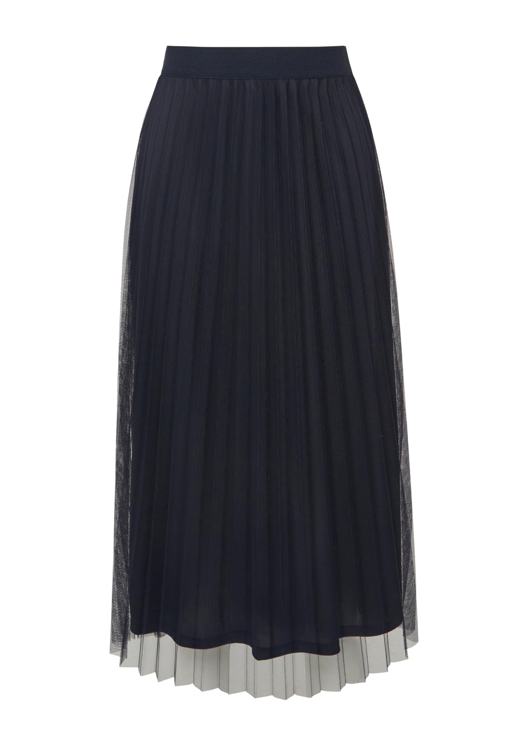 s.Oliver Eleganter Midirock aus plissiertem Mesh