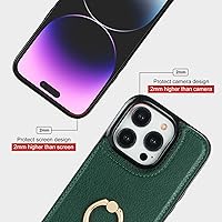 Vista 8 de Folosu Funda compatible con iPhone 14 Pro con soporte para tarjetas, rotación de 360°, soporte de anillo de dedo con función atril, bloqueo RFID