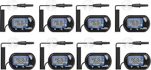 Miniatura 10 de VIVOSUN Termómetro digital LCD para acuario, tanque de peces, temperatura de terrario de agua con ventosa para tortuga, paquete de 1