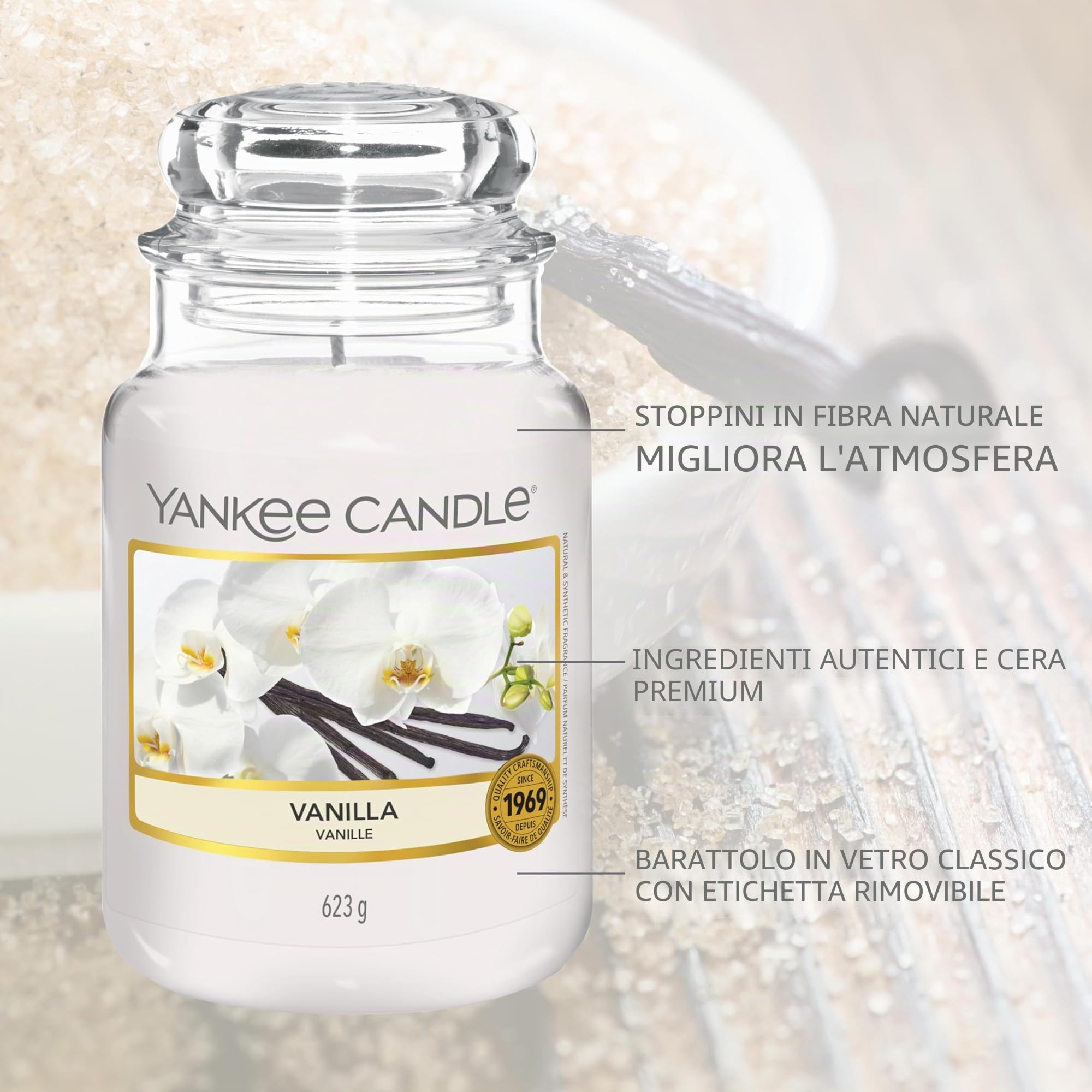Yankee Candle Candela profumata in giara grande | Vaniglia | Durata Fino a 150 Ore | Regali per donne