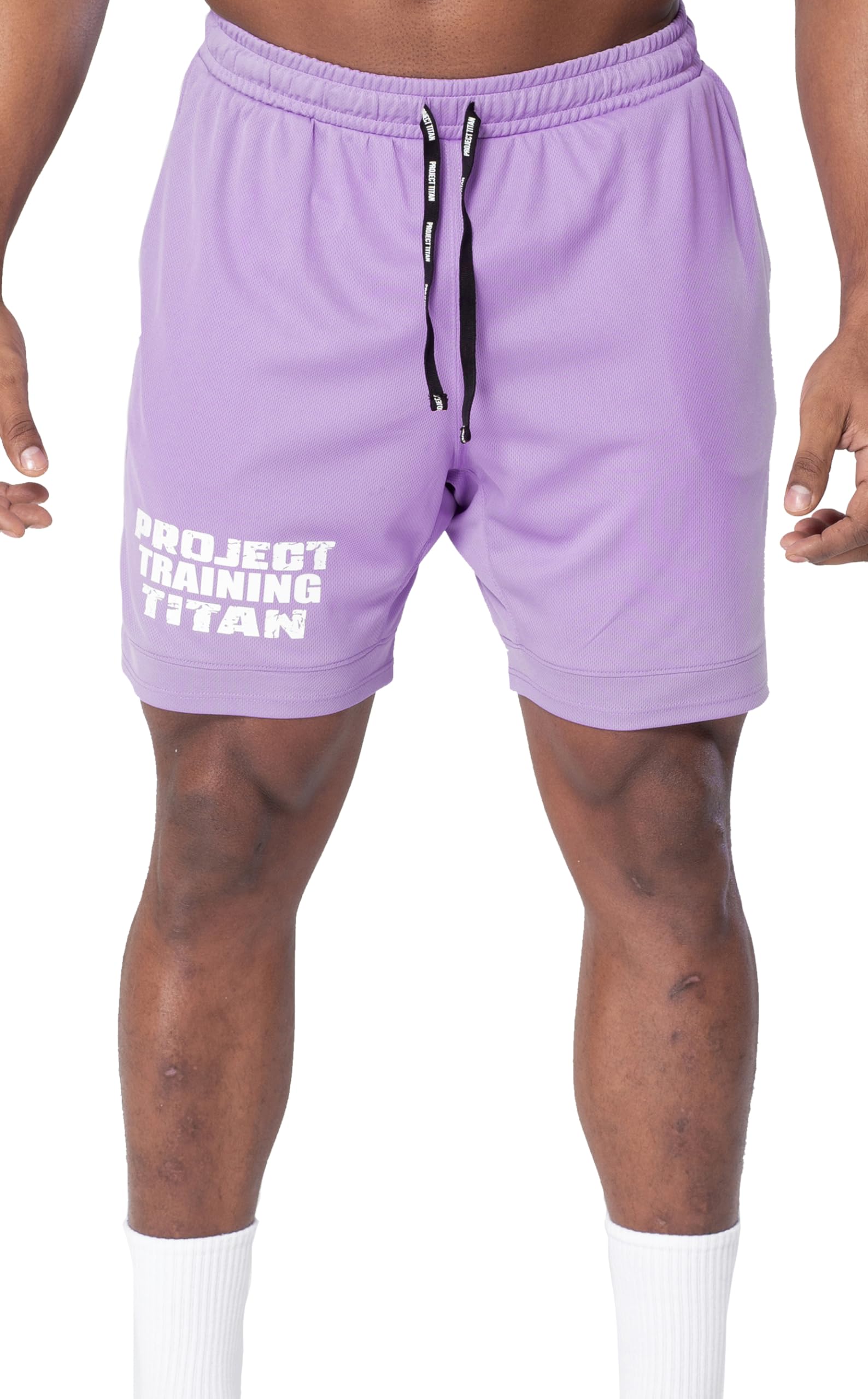 Project TitanMen's Mesh Workout Shorts Lightweight Athletic Training Shorts with Zipper Pocket 7"