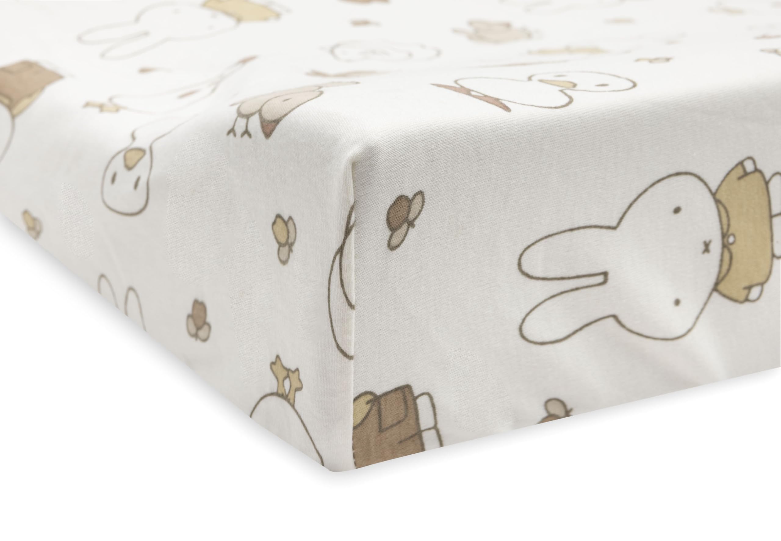 Jollein Funda para cambiador Jersey – Miffy Family Farm – 50 x 70 cm – 100 % algodón – Certificado OEKO-TEX – Funda para cambiador